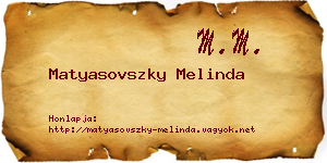 Matyasovszky Melinda névjegykártya